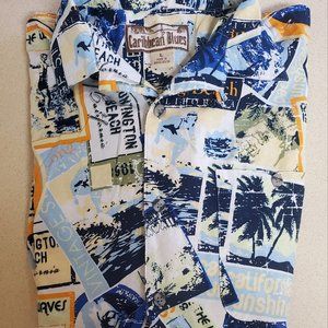 Caribbean Blue Hawaiian Shirt